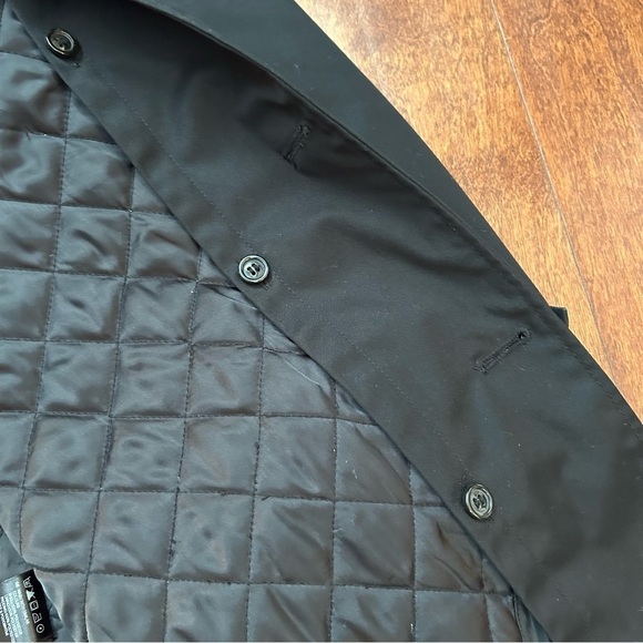 H&M Men's Black Belted Coat with Removable Quilted Liner, Size 40R - Picture 14 of 15